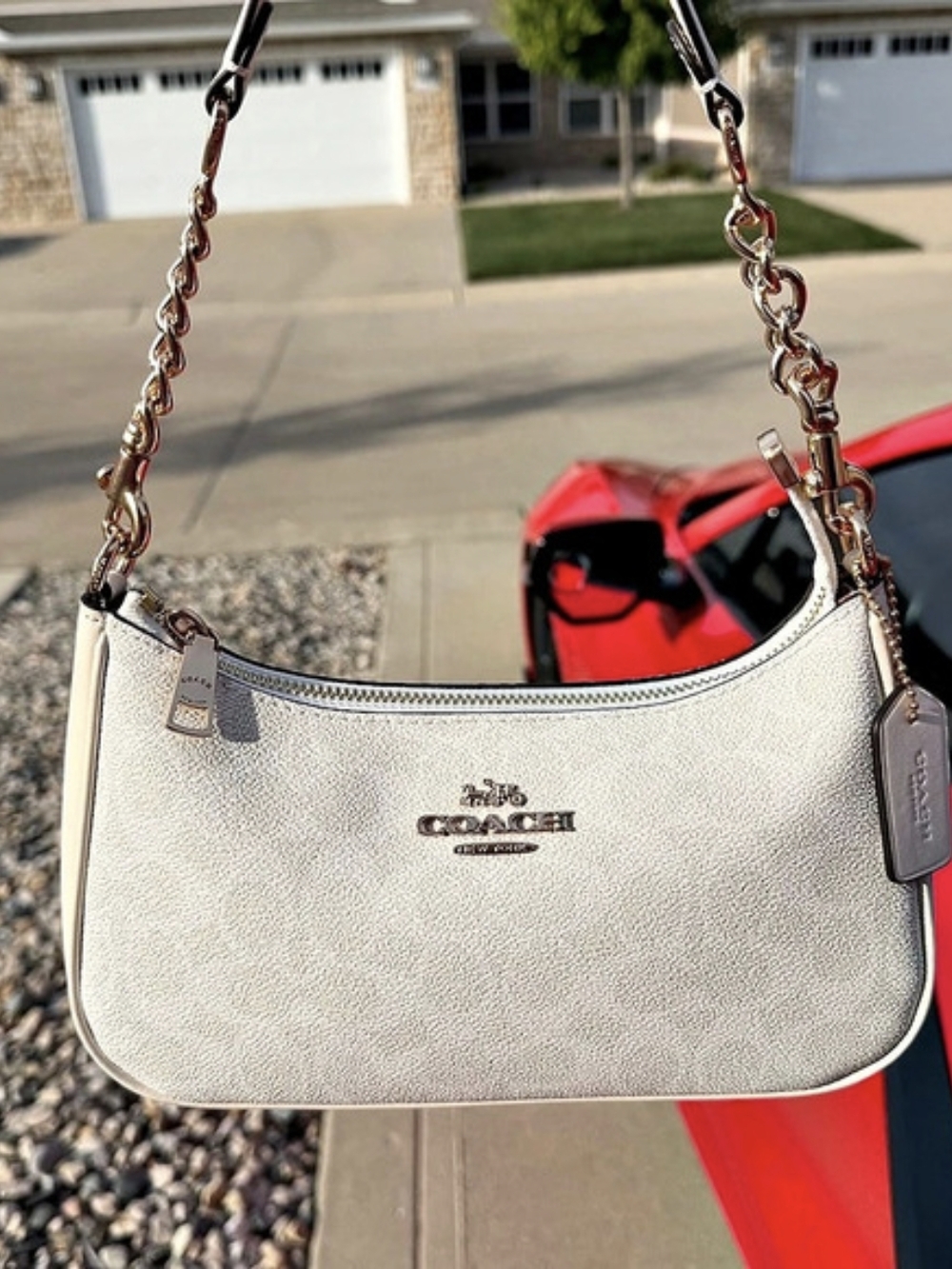 Coach Teri Shoulder Bag in Signature Canvas White